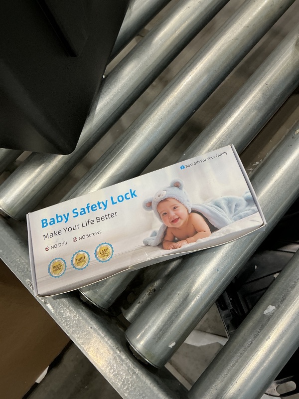 Photo 1 of (2 Pieces) NiceTCU Baby Safety Lock for Drawer, Refrigerator, Washer, Toilet, Cabinet, Closet, Oven and Multi-Purpose Child Safety Lock, 3M Adhesive No Punching, Easy Installation