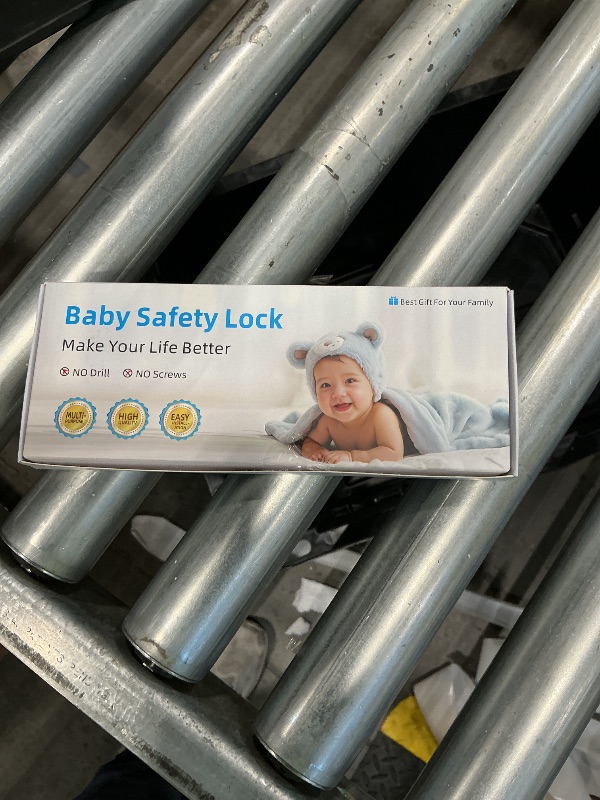 Photo 1 of (2 Pieces) NiceTCU Baby Safety Lock for Drawer, Refrigerator, Washer, Toilet, Cabinet, Closet, Oven and Multi-Purpose Child Safety Lock, 3M Adhesive No Punching, Easy Installation
