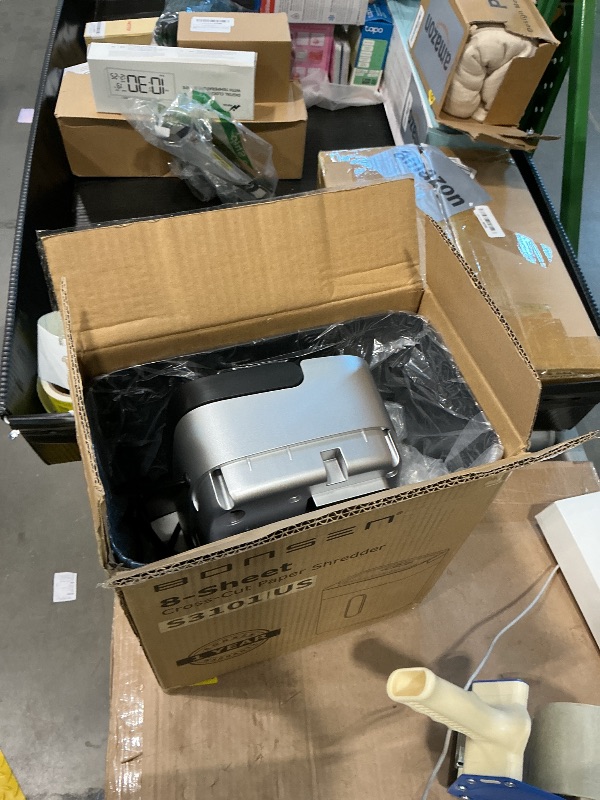 Photo 1 of *Damaged item/ card stuck inside/ check clerk comments* BONSEN Shredder for Home Office, 4 Gallons 8-Sheet Cross Cut Credit Card Shredder, Small Paper Shredder for Home Use, High Security Level P-4, ETL Certification (S3101)