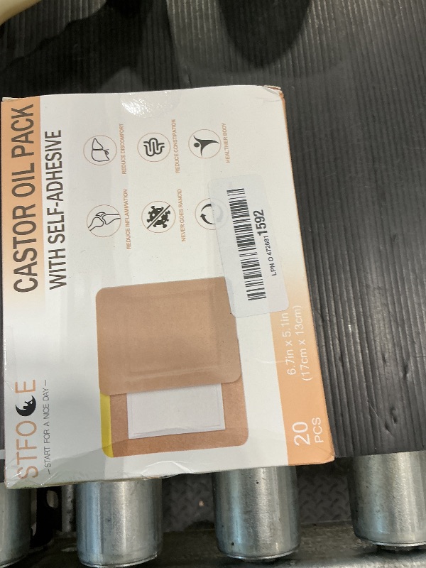 Photo 1 of ***MISSING PIECES*** ***READ CLERK NOTES*** STFOCE 20pcs Castor Oil Pack Wrap, Portable Self-Adhesive, Disposable Castor Oil Pack Organic Cotton for Stomach, Liver, Belly & Entire Body, No Leaks, No Irritation, Stick Overnight (Kahaki)