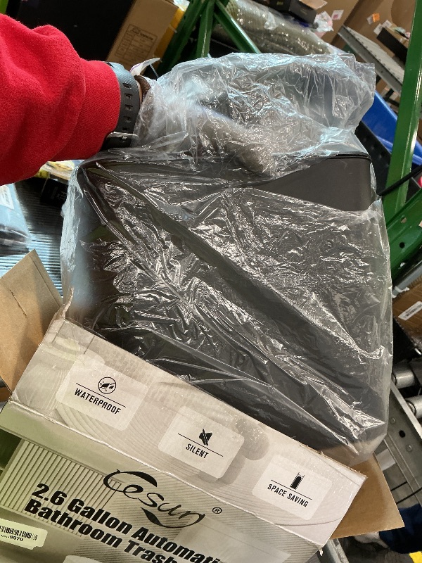 Photo 1 of *See Clerk Notes*
Cesun Automatic Motion Sensor Bathroom Trash Can with Lid, 2.6 Gallon Touchless Trash Bin, Smart Plastic Slim Garbage Can Small Black Wastebasket for Toilet, Office, rv, Bedroom, Living Room