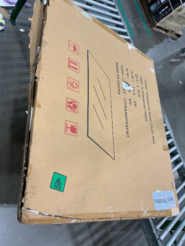 Photo 1 of [Tempered Glass] 36" x 55" Glass Chair Mat, Heavy Duty Hard Floor Mat with Round Corner and Polished Edge, Office Chair Mat for Carpet Office Home Hardwood Floor Desk