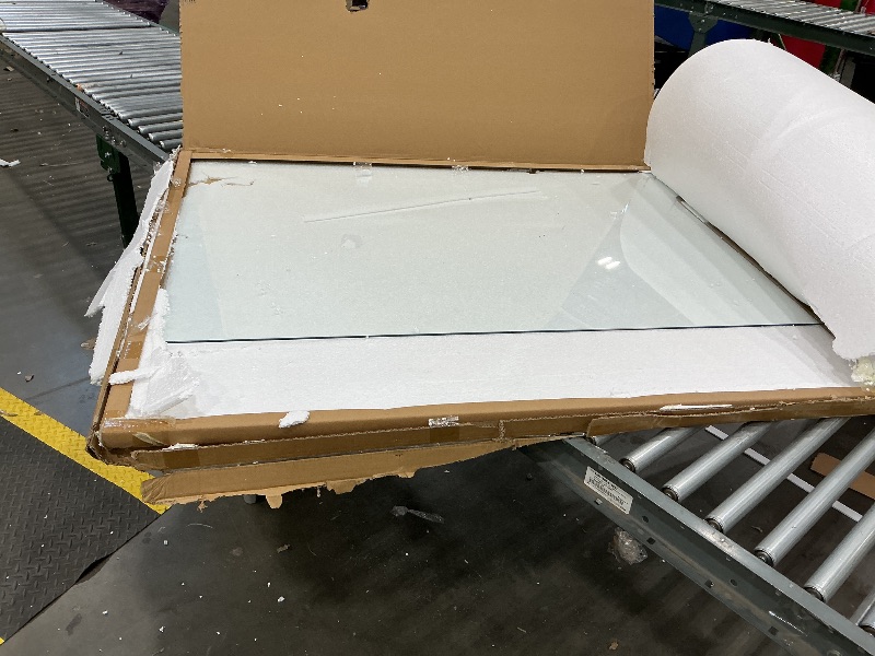 Photo 1 of [Tempered Glass] 36" x 55" Glass Chair Mat, Heavy Duty Hard Floor Mat with Round Corner and Polished Edge, Office Chair Mat for Carpet Office Home Hardwood Floor Desk