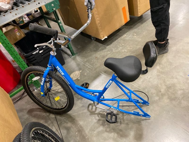 Photo 1 of **MISSING PARTS - Missing hardware**
VEVOR Adult Tricycles Bike, 24 Inch Three-Wheeled Bicycles, 3 Wheel Bikes Trikes, Carbon Steel Cruiser Bike with Basket & Adjustable Seat, Picnic Shopping Tricycles for Seniors, Women, Men (Blue)