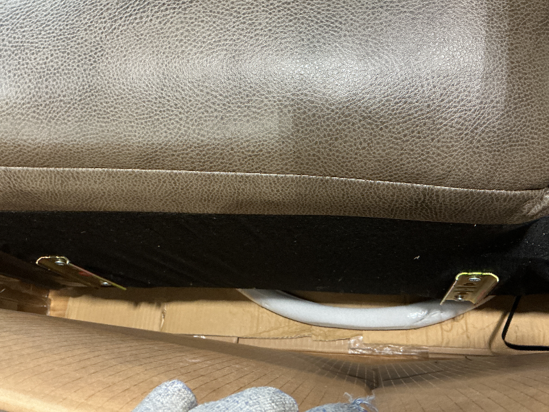 Photo 1 of **PARTIAL SET - This is ONLY the base**
COLAMY Oversized Leather Recliner Chair, 360°Swivel Rocking Manual Recliner with Thick Cushioned Padding Backrest and Wide Seat - Lightbrown