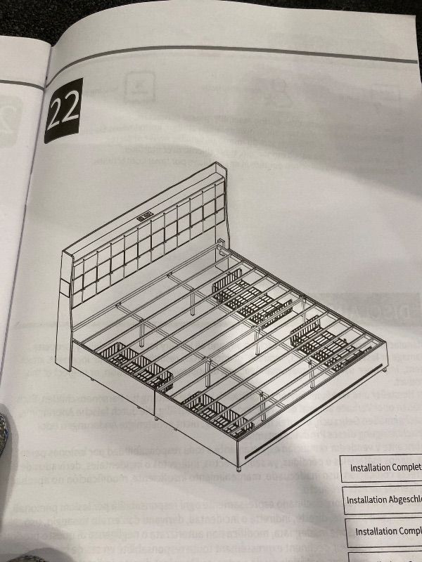 Photo 1 of ***PARTIAL SET*** ***READ CLERK NOTES*** 
YITAHOME King Size Bed Frame with 4 Drawers elvet Upholstered Platform Bed with Charging Station and Storage Headboard, No Box Spring Needed, Easy Assembly, Noise-Free, Black
