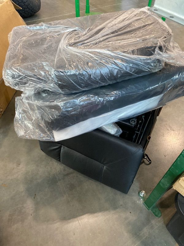 Photo 1 of *PARTIAL SET*
COMHOMA Living Room Furniture Set,Bonded Leather Loveseat Sofa with Cup Holder Recliner Chair,Black