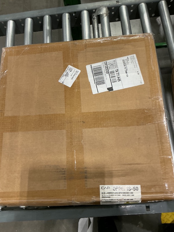 Photo 1 of CAP Barbell Economy Olympic Bumper Plate Set with Green Logo, Black, 25 lb Pair