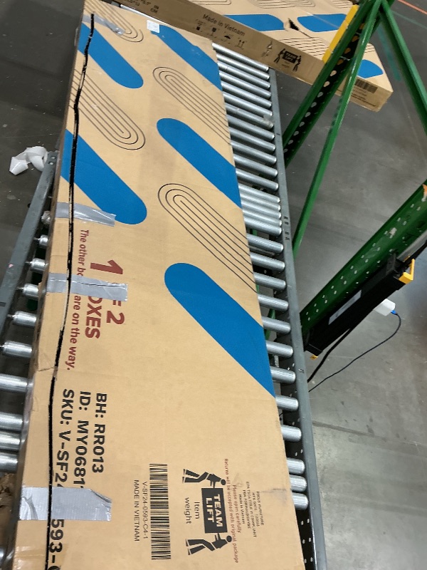 Photo 1 of **PARTIAL SET, BOX 1 OF 2*** JUMMICO Sofa for Living Room, 83" Comfy Couch with USB and Type-C Port, 3 Seat Corduroy Sofas with 2 Pillows and Cup Holders for Apartment, Small Space (Grey)