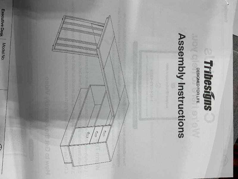 Photo 1 of **PARTIAL SET/check clerk comments**
 71-Inch Executive Desk, L-Shaped Desk with Cabinet, Large Office Desk with Drawers and Storage Shelves, Writing Table Computer Desk for Home Office, Brown and White