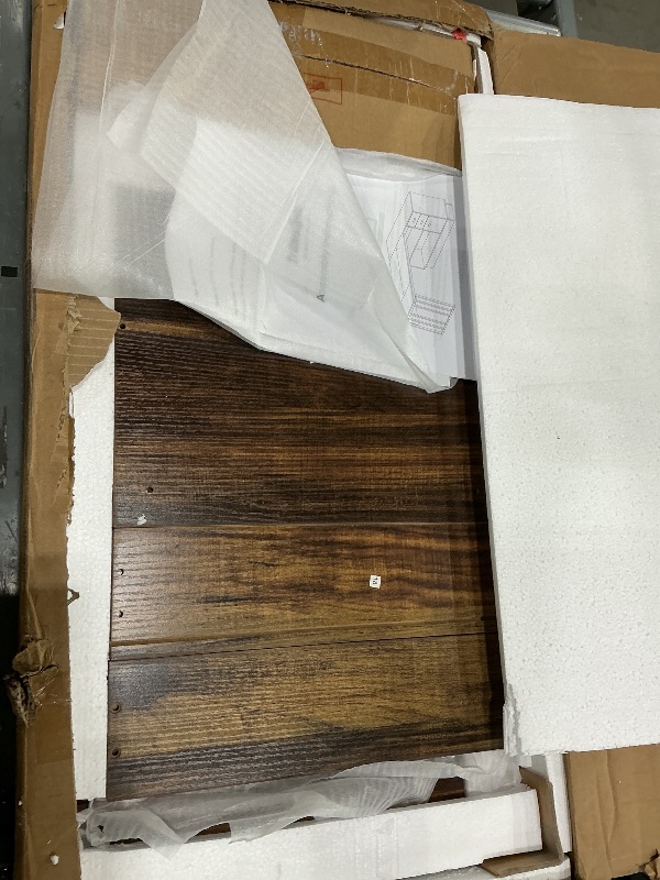 Photo 1 of **PARTIAL SET/check clerk comments**
 71-Inch Executive Desk, L-Shaped Desk with Cabinet, Large Office Desk with Drawers and Storage Shelves, Writing Table Computer Desk for Home Office, Brown and White