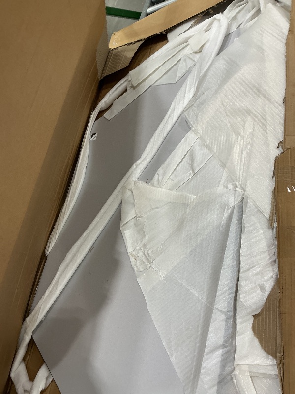 Photo 1 of ***MISSING LEGS*** Flash Furniture Wren 29''W x 57''L Trapezoid Grey Thermal Laminate Activity Table - Standard Height Adjustable Legs