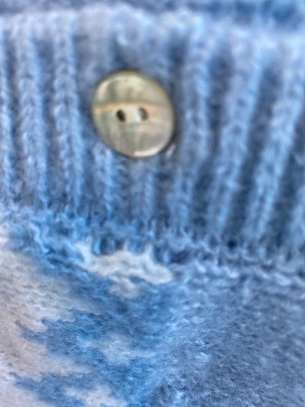 Photo 1 of ***MINOR DAMAGE*** ***READ CLERK NOTES*** Saodimallsu Womens Fair Isle Sweater Button Up Long Sleeve Cardigans Crew Neck Open Front Knit Vintage Sweater Coats Azure