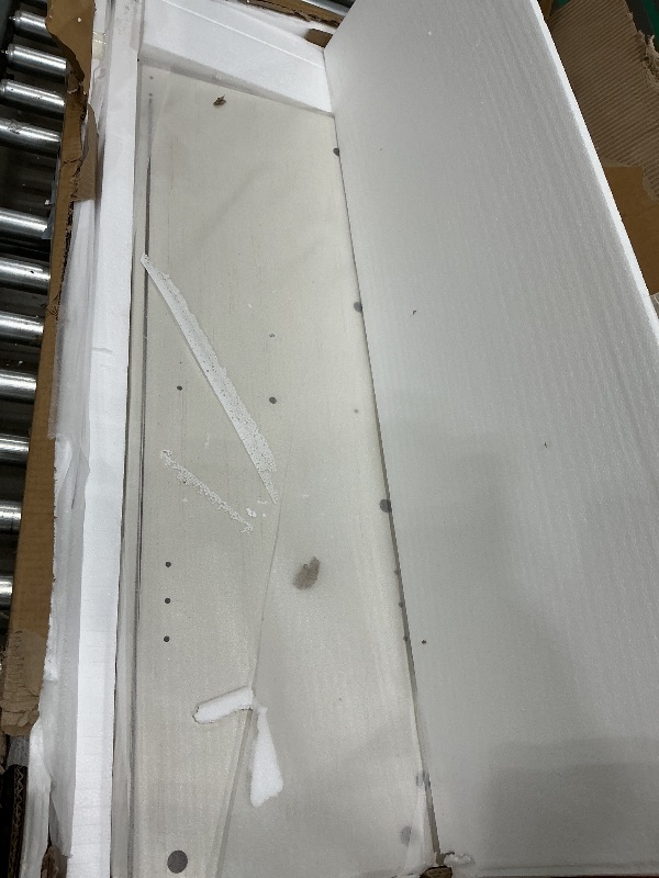 Photo 1 of ***PARTIAL SET*** ***READ CLERK NOTES*** DWVO Coffee Bar Cabinet with Power Outlet/Lights, 72" Farmhouse Pantry Cabinet with Storage Shelves and 3 Drawers, Tall Liquor Cabinet Bar Cabinets for Home/Living Room, Antique White