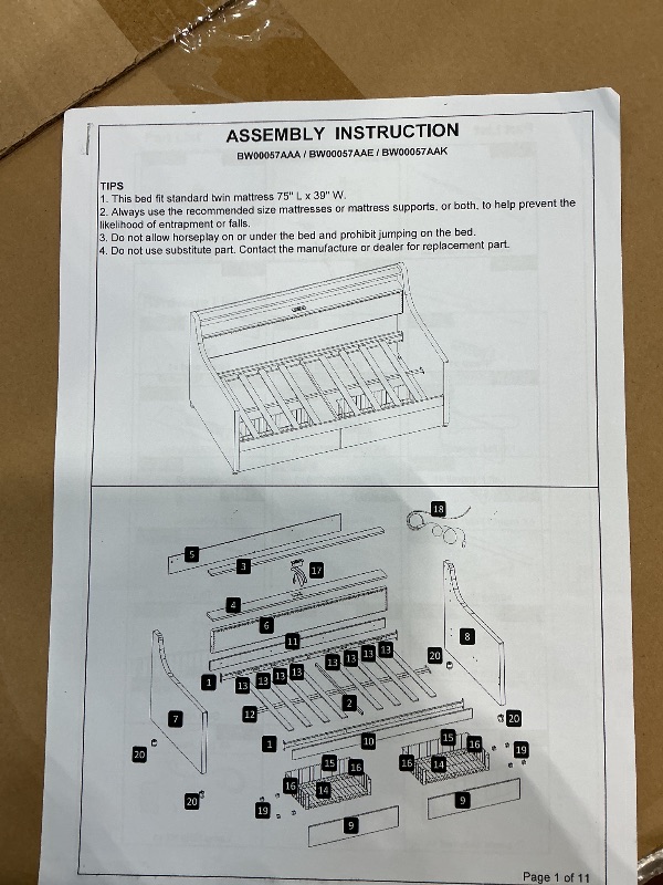 Photo 1 of *PARTIAL SET*
twin bed