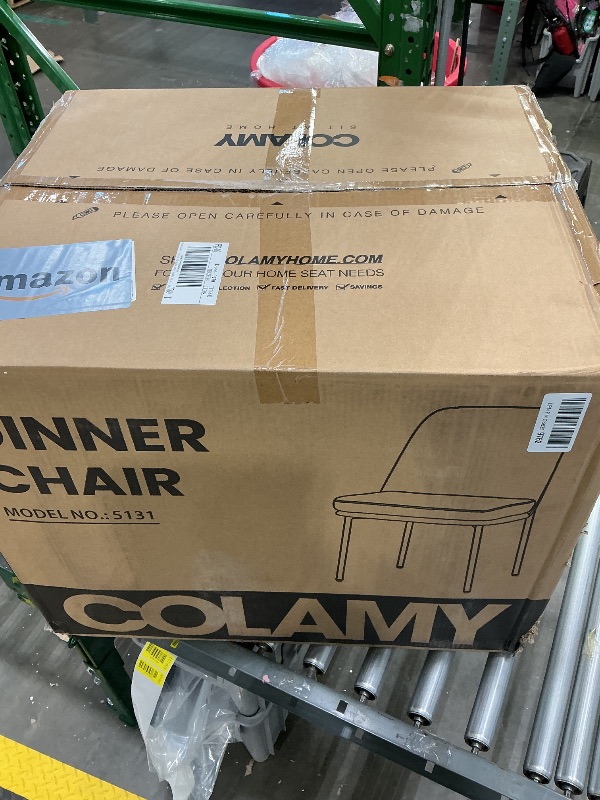 Photo 1 of *PARTIAL SET*
COLAMY Modern Dining Chairs Set of 2, Fabric Upholstered Dining Room Chairs Dinner Chair Stylish Kitchen Chairs with Curved Back and Metal Legs, Beige *See Clerk Notes*