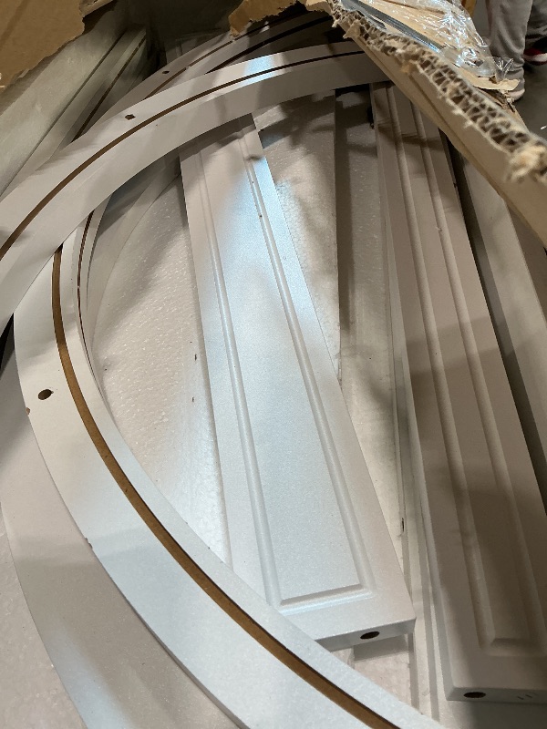 Photo 1 of **UNKNOWN MISSING PIECES**LITTLE TREE 8-Tier Bookcase, 78.7" Tall Bookshelf with Arched Top, Large Freestanding Wooden Open Bookcase Bookshelf, Modern Book Shelf Organizer for Living Room, Bedroom, Office, Library, White Brown