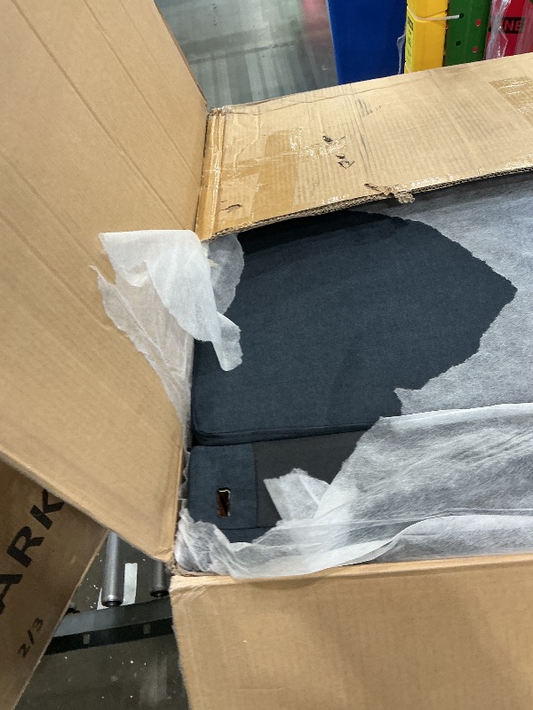 Photo 1 of dark blue loveseat with pullout bed