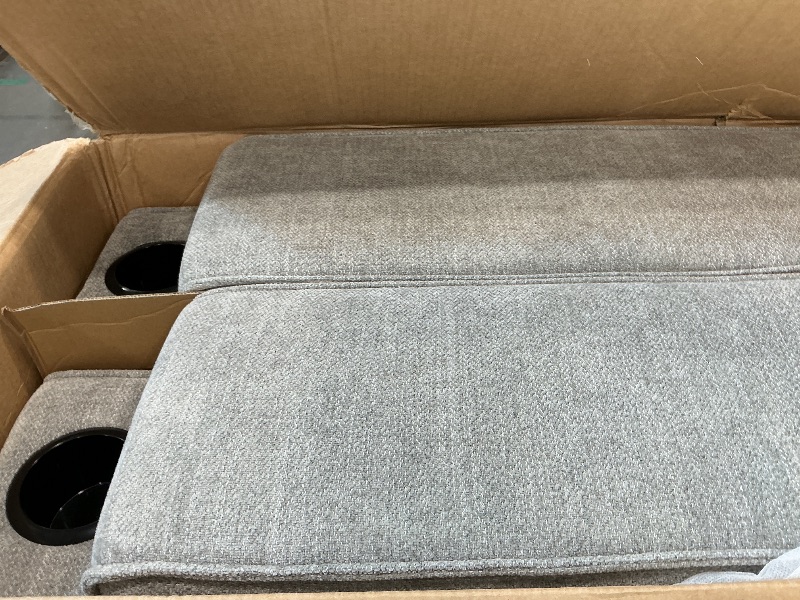 Photo 1 of ***PARTIAL SET*** ***READ CLERK NOTES***  KIMOLST 84" Loveseat Couch for Living Room,Modern Chenille Upholstered Sofa with Adjustable Storage Armrest,Cup Holders,USB & Type-C Ports,Solid Wood 2-Seater Loveseat Sofa for Apartment(Gray)