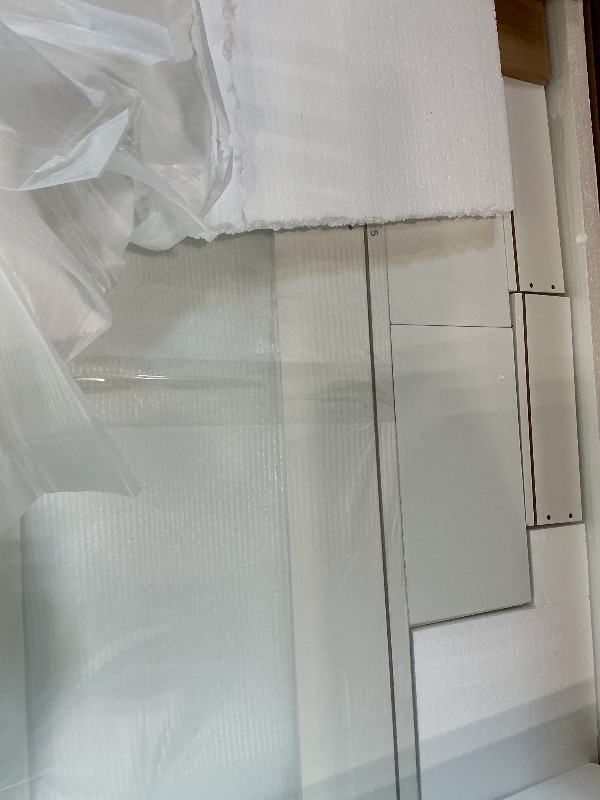 Photo 1 of DWVO Makeup Vanity with LED Mirror and Charging Ports, 10-Drawer Vanity Set with Glass Top, Hair Dryer Holder, 3 Adjustable Light Colors, and Hidden Storage Stool