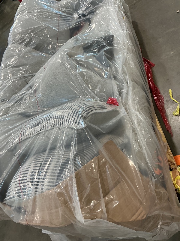 Photo 1 of ***MINOR DAMAGE** Signature Design by Ashley Avenal Park Casual Sofa with 5 Toss Pillows, Light Gray