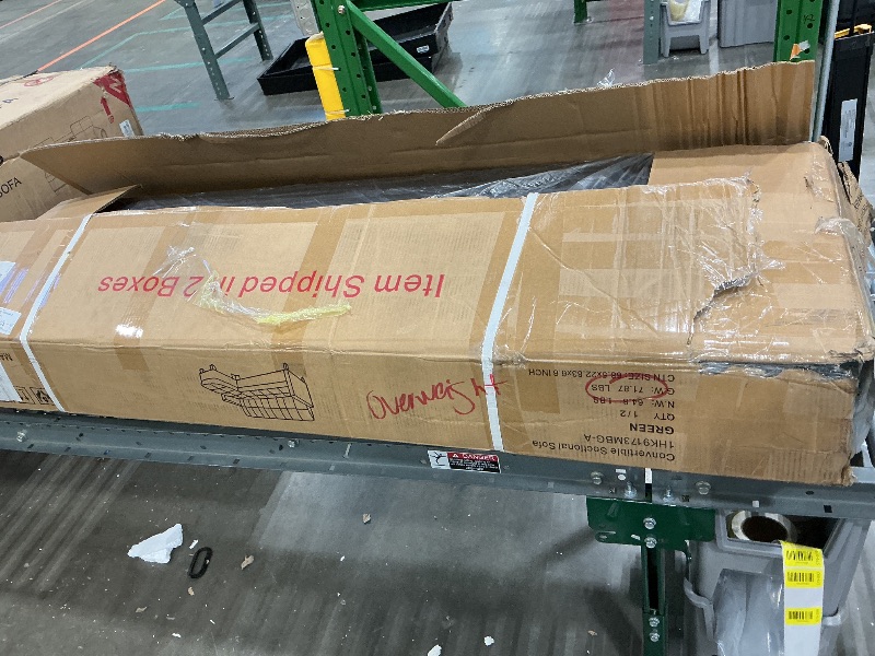 Photo 1 of *PARTIAL SET - Missing a box*
Green convertible sectional sofa