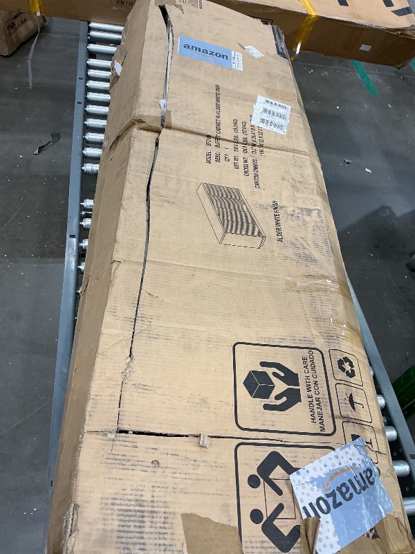 Photo 1 of Henn&Hart 68'' Fluted Sideboard Buffet Cabinet, Ribbed Wooden Credenza with 4 Doors, Adjustable Shelves, and Cable Management Cut-Outs for Dining Room, Kitchen, Living Room or Entryway, Alder White