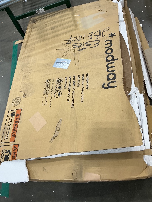 Photo 1 of Modway Crossroads 71" Oval Wood Dining Table, Walnut