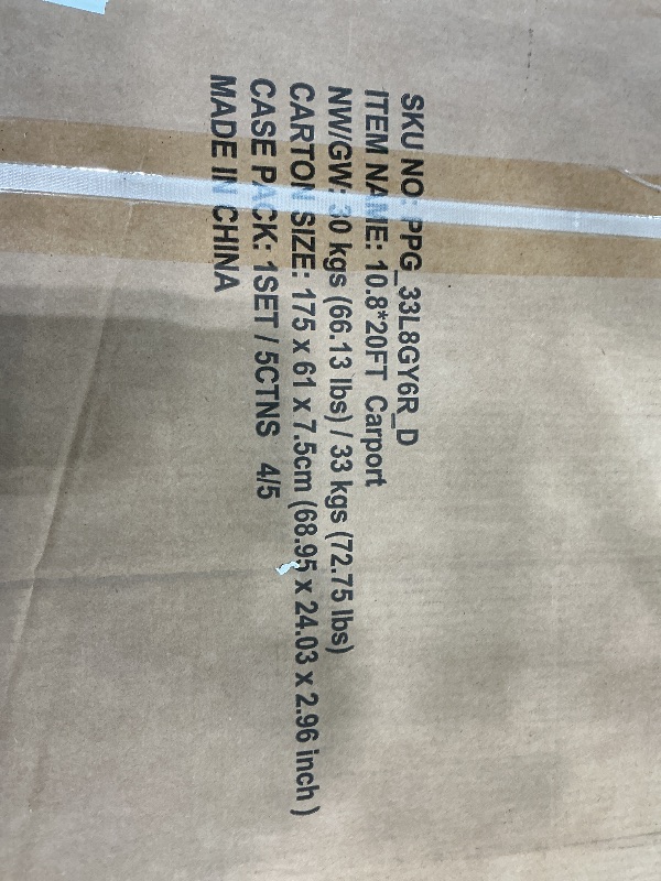 Photo 1 of ***PARTIAL SET*** ***ONLY ROOFING*** Garveelife 11 ft x20 ft x9 ft Vertical Roof Metal Carport, Heavy Duty Steel Car Ports for All-Weather, for Full-Size Pickup Trucks, Boats, and Tractors