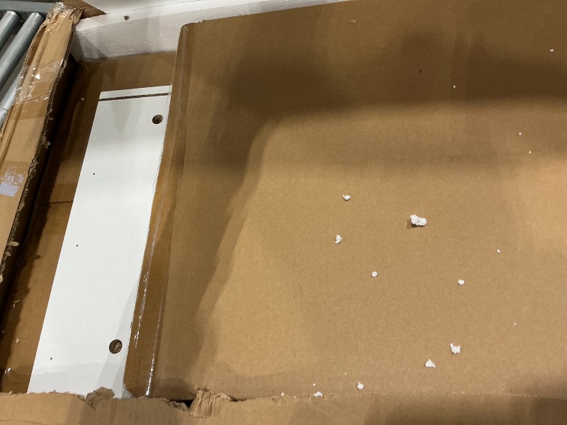 Photo 1 of **MISSING PARTS**
NOHEPXCY Vanity Desk with Sliding Mirror,White Makeup Vanity with 3 Drawers 6 Open Storage Shelves and 2 Adjustable Glass Cabinet,Dressing Table for Grils Bedroom