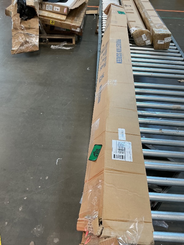 Photo 1 of **UNKNOWN MISSING PIECES**WASJOYE Motorized Projector Screen 100" - 16:9 Electric Projector Screen Wall/Ceiling Mount with Remote Control - 8K 3D Projection Screen Dual Side Power Supply for Home Theater Office TV Game School