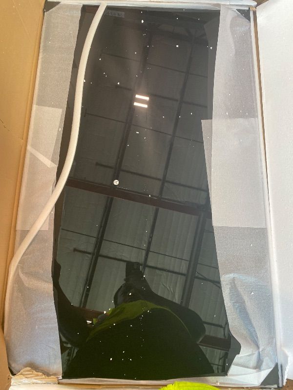 Photo 1 of **Missing Parts - 4 Upholstered Chairs and Cushions Missing**FDW | 5-Piece Dining Table Set | Black | Glass Kitchen Table with 4 Upholstered Chairs and Faux Leather Cushions | Space-Saving and Modern Design | for Dining Room, Easy to Assemble