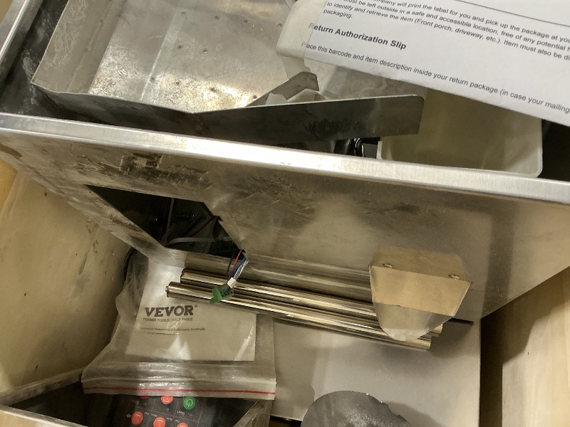 Photo 1 of *UNTESTED*
VEVOR Automatic Particle Packaging Machine 1-100g, 10-15 Bags/min Filling Sealling Mchine, Multi-Function Weighing Packing Machine, Powder Mixer Machine for Tea Seeds Grains Flour Beans Glitter