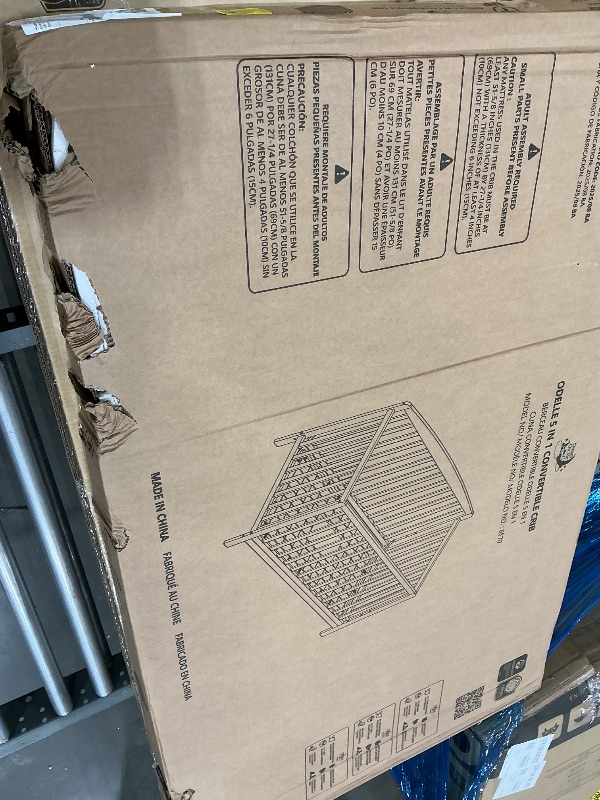 View 2 of *USED*
Dream On Me Odelle 5-in-1 Convertible Full-Size Baby Crib in White, GreenGuard Gold & JPMA Converts to Toddler, Day & Full-Size Bed, Sustainable Pinewood, 3 Mattress Heights