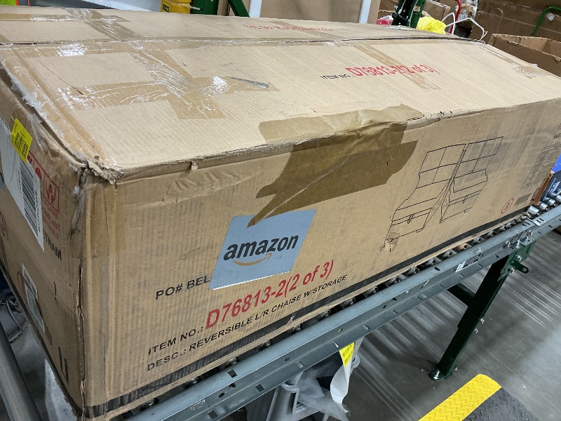 Photo 1 of (Only box 2 of 3 boxes) Eafurn 83 inch Reversible Sectional Sleeper Sofa Pull Out Couch Bed w/Storage Chaise Lounge, L Shaped Convertible Corner Pullout Sofabed w/ 2 Pillows and Tufted Backrest for Living Room Office