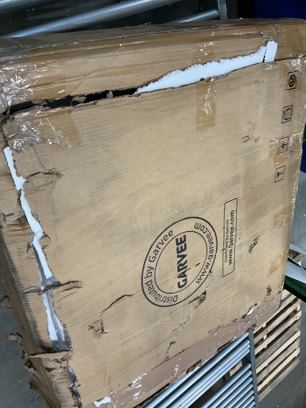 Photo 3 of Garvee Dining Table Set for 4 w/Footrest & Corner Protector, 5-Piece Kitchen Table Set with Backrest, Counter Height Table with 4 Upholstered Bar Stools for Dining Room, Apartment. Rustic Gray