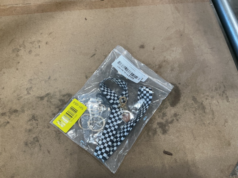 Photo 1 of *MINOR DAMAGE - Missing ID holder*
Black and White Checkered 2-in-1 ID Badge Holder & Lanyard Wallet for Teachers,Nurse,Professionals-Cute Zippered Coin Pouch,Removable Wristlet & Neck Lanyard,5 Card Slots,Stylish Work Essential