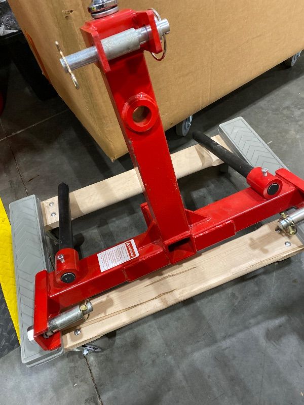 Photo 1 of **MINOR DAMAGE - USED - Missing Piece**
YINTATECH 49" 3 Point Hay Spear for Tractor Cat 1 with 2 Stabilizers Bale Spear & 2" Receiver with Trailer Ball Gooseneck Drawbar, Loading 3000lbs,Red