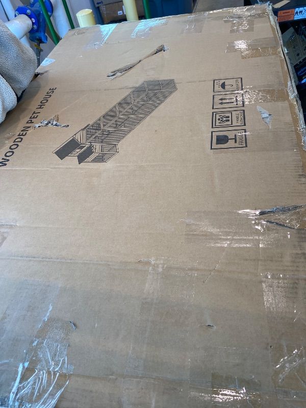 Photo 1 of *PARTIAL SET/look at pic/ check clerk comments  *
YOPTO 150" Outdoor Wooden Chicken Coop for 4-6 Chickens,Hen House Poultry Pet Hutch Run Cage with Nesting Box,Wire Fence & Waterproof Roof,Walk in Chicken Coops Run W/Sliding Door & Slide-Out Tray