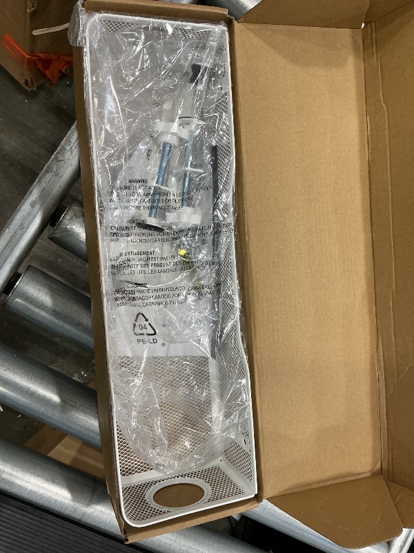 Photo 1 of [Upgraded] Under Desk Cable Management Large, Cinati 16" Cable Management Box for Table Thickness up to 3", Wire Cord Organizer with Clamp No Drill, No Damage to Desk (White)