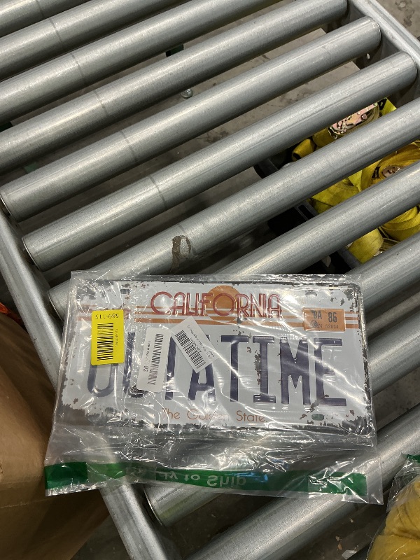 Photo 1 of - Metal License Plate of The Delorean Time Machine car from The Film Back to The Future Outatime, with Aged Effect - 73 -