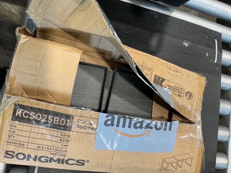 Photo 1 of *Missing peices* SONGMICS Cabinet Organizer Shelf, Set of 2 Kitchen Counter Shelves, Kitchen Storage, Spice Rack, Stackable, Expandable, Metal and Engineered Wood, Ink Black and Charcoal Black UKCS025B01