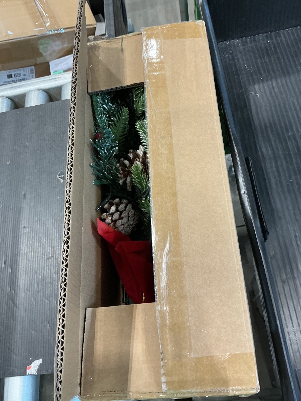 Photo 1 of [ Timer & 8 Modes] 24 Inch Realistic Snowy Tabletop Christmas Tree PE&PVC Branches Mini Christmas Tree with 50 Warm White & Muliti Lights Red Berries Pine Cone Indoor Home Christmas Decorations