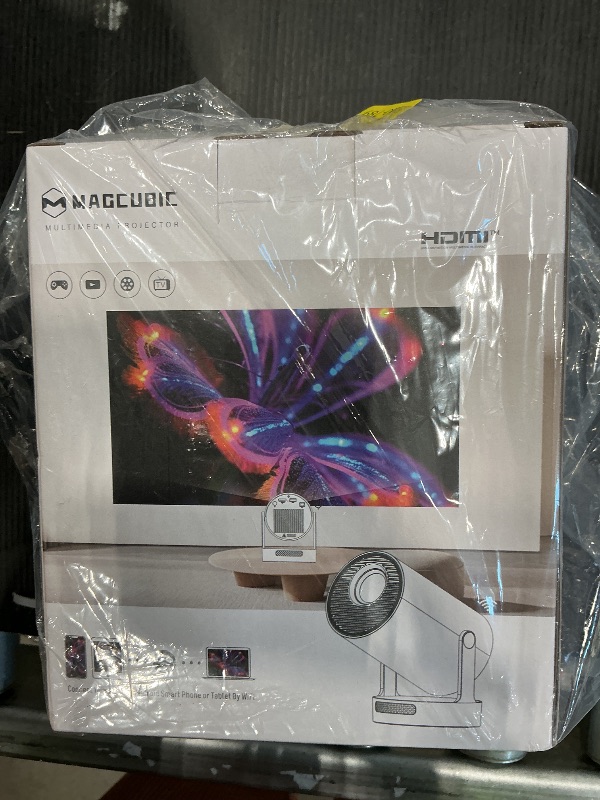 Photo 1 of ?Electric Focus?Magcubic Mini Projector 4K Support, Portable Projector with WiFi 6 and Bluetooth 5.4, Smart Proyector, 5W Soundbase Speaker, 180°Rotation for Home Theater