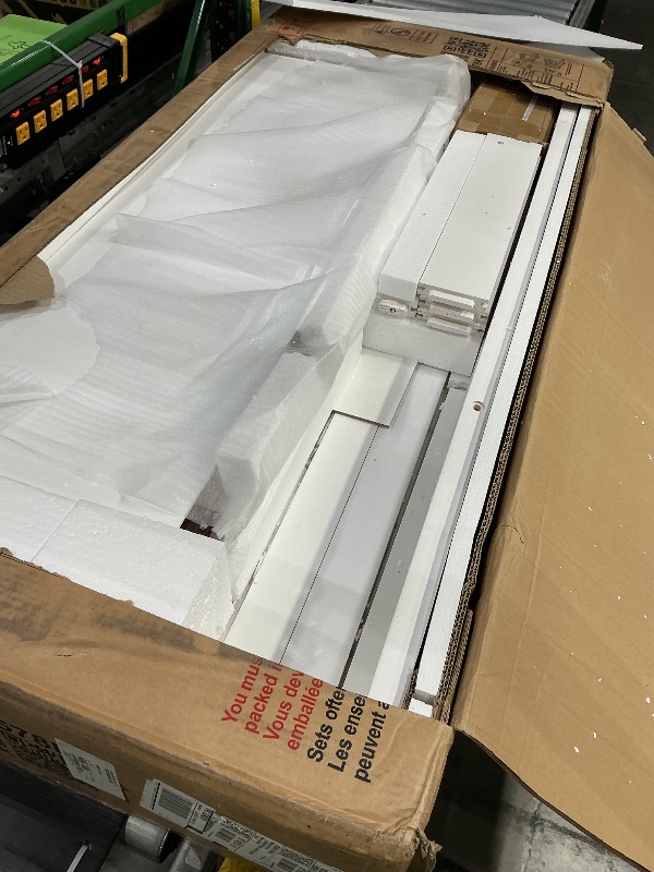 Photo 1 of *PARTIAL SET*
LIVAUVEAD Queen Murphy Bed with Storage & Charging Station, Murphy Cabinet with Foldable Panel, Noisy Free, for Guest Bedroom, Living Room, Office, Distressed White