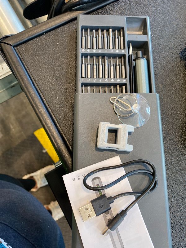 Photo 1 of **UNTESTED**
Mini Electric Screwdriver 3.7V, Cordless Screwdriver Set, Precision Electric Screwdrivers 72-in-1 Magnetic Bits, Rechargeable Portable Repair Tool Kit for Electronics Laptops Glasses Clocks