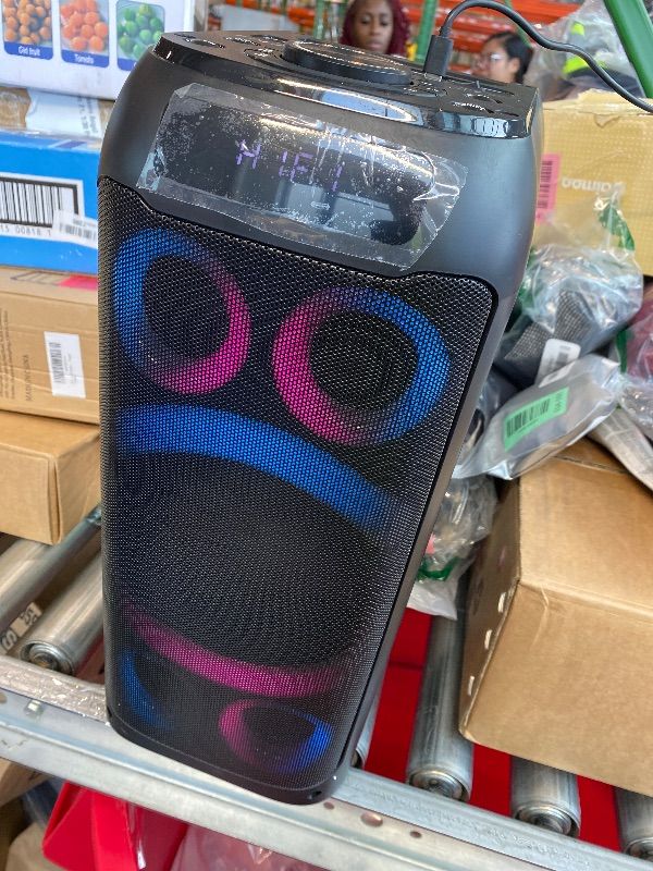 Photo 1 of ***READ CLERK NOTES*** BOHINI Bluetooth Speaker, 160W Peak Powerful Loud Stereo Sound Deep Bass Wireless Boombox Portable Large Party Speakers with Subwoofer TWS Pairing Dynamic LED Light for Outdoor Camping Backyard Events