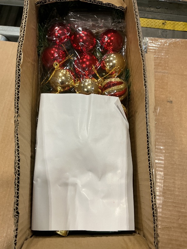 Photo 1 of [ 12 Modes & Remote Control ] 3 Ft Christmas Tree with Timer 50 Four Color LED Lights DIY 15 Ball Ornaments Star Artificial Xmas Tree Indoor Outdoor Home Holiday Decoration (Dark Green)