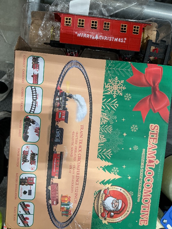 Photo 1 of **MISSING UNKNOWN PIECES**Gloween Christmas Train Sets for Under The Tree, Electric Train Toy with Steam, Light & Sound, Great for 3 4 5 6 7 8+ Year Old Kids Toddler Boys Girls