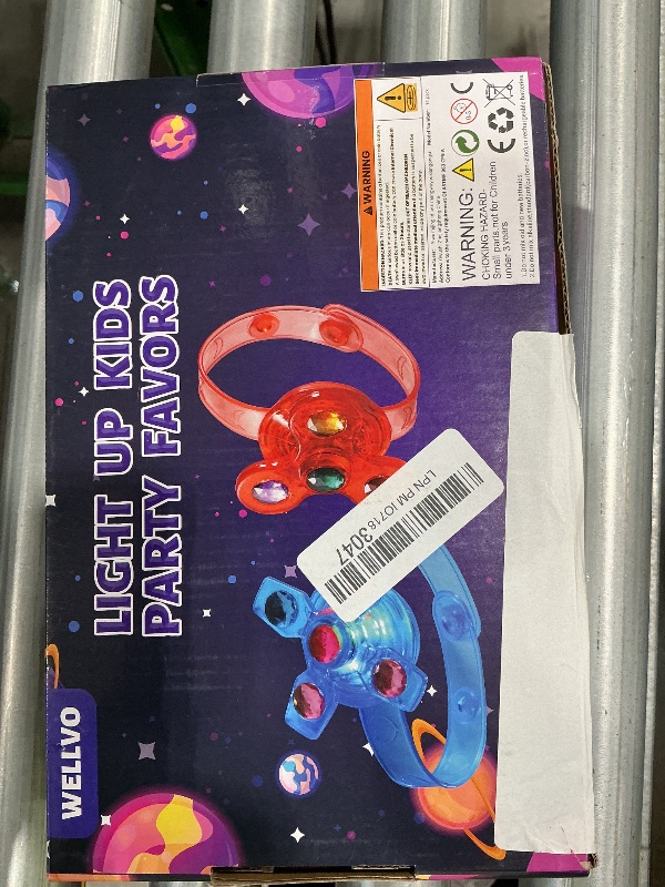 Photo 1 of **MISSING PARTS - Only 17 items not 32**
32 Pack LED Light Up Fidget Spinner Bracelets Party Favors for Kids 4-8 8-12, Glow in The Dark Party Supplies, Birthday Gifts, Treasure Box Toys, Goodie Bags Stuffers for Kids